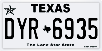 TX license plate DYR6935