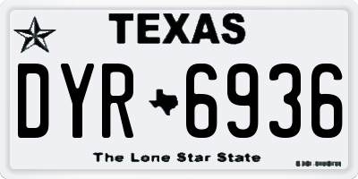 TX license plate DYR6936