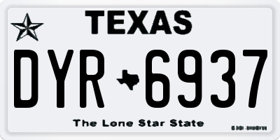 TX license plate DYR6937
