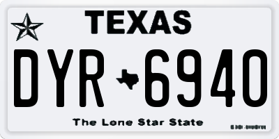 TX license plate DYR6940