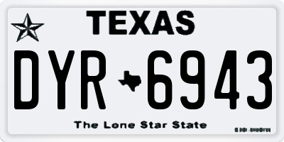 TX license plate DYR6943