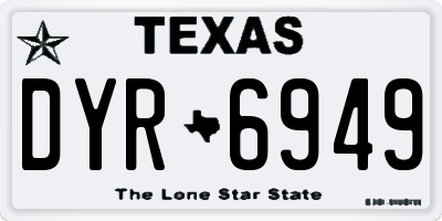 TX license plate DYR6949