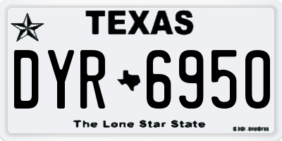 TX license plate DYR6950