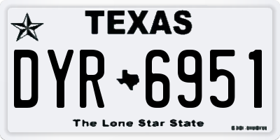 TX license plate DYR6951