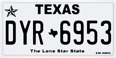 TX license plate DYR6953