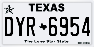 TX license plate DYR6954