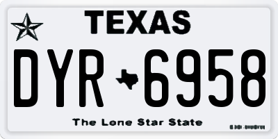 TX license plate DYR6958