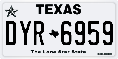 TX license plate DYR6959