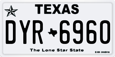 TX license plate DYR6960