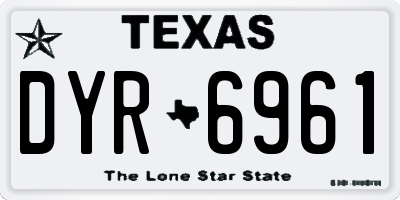 TX license plate DYR6961