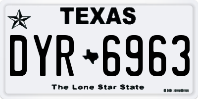 TX license plate DYR6963