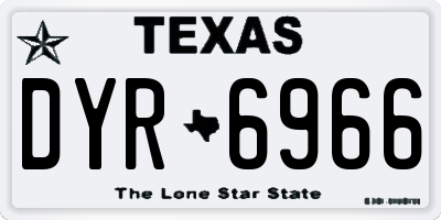 TX license plate DYR6966