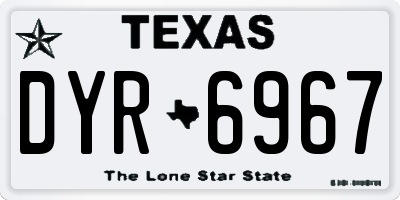 TX license plate DYR6967