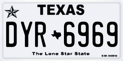 TX license plate DYR6969