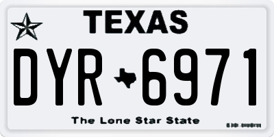 TX license plate DYR6971