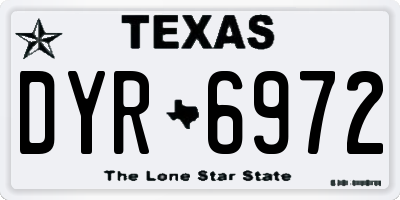 TX license plate DYR6972