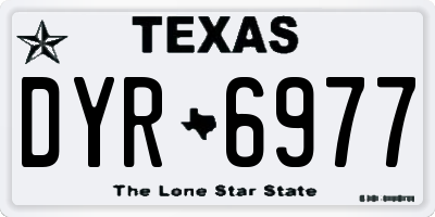 TX license plate DYR6977