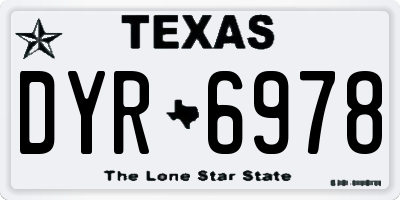 TX license plate DYR6978