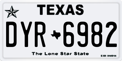 TX license plate DYR6982