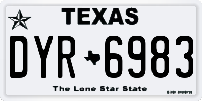 TX license plate DYR6983
