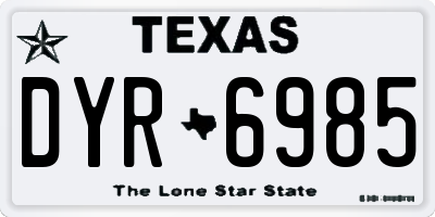 TX license plate DYR6985