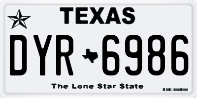 TX license plate DYR6986