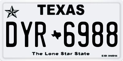 TX license plate DYR6988