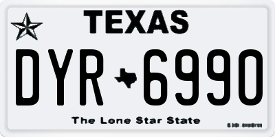TX license plate DYR6990