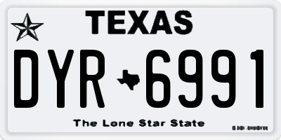 TX license plate DYR6991