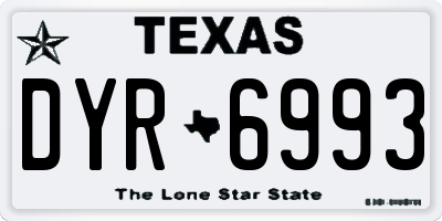 TX license plate DYR6993