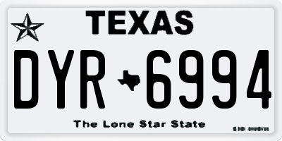 TX license plate DYR6994