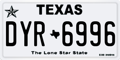 TX license plate DYR6996