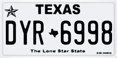TX license plate DYR6998