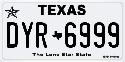 TX license plate DYR6999