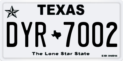 TX license plate DYR7002