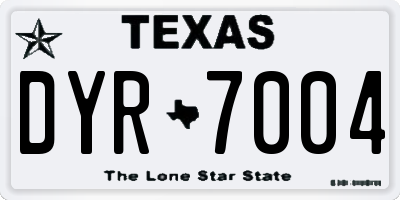 TX license plate DYR7004