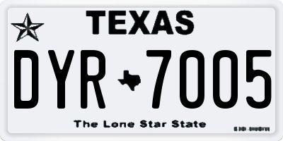 TX license plate DYR7005