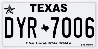 TX license plate DYR7006