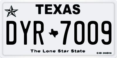 TX license plate DYR7009