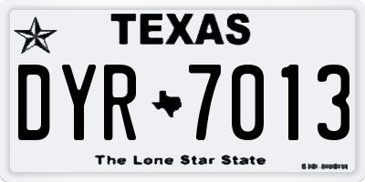 TX license plate DYR7013