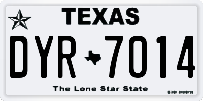 TX license plate DYR7014