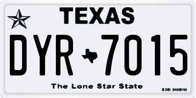TX license plate DYR7015