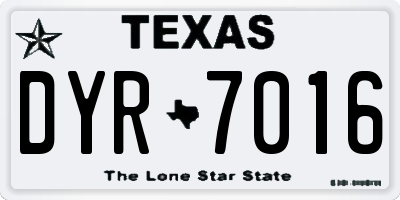 TX license plate DYR7016