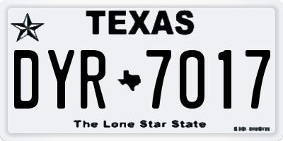 TX license plate DYR7017