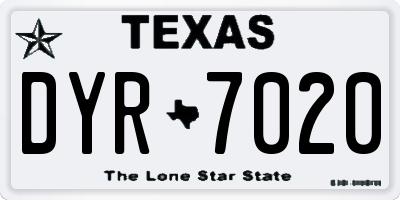 TX license plate DYR7020