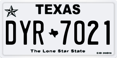 TX license plate DYR7021