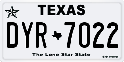 TX license plate DYR7022