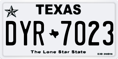 TX license plate DYR7023