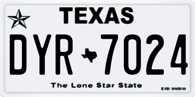 TX license plate DYR7024