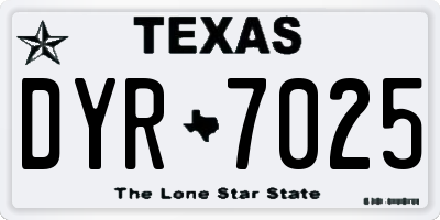 TX license plate DYR7025